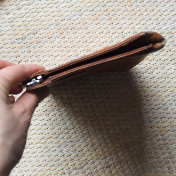 Vintage Leather Clutch Tan Small Purse Evening - Picture 13 of 16